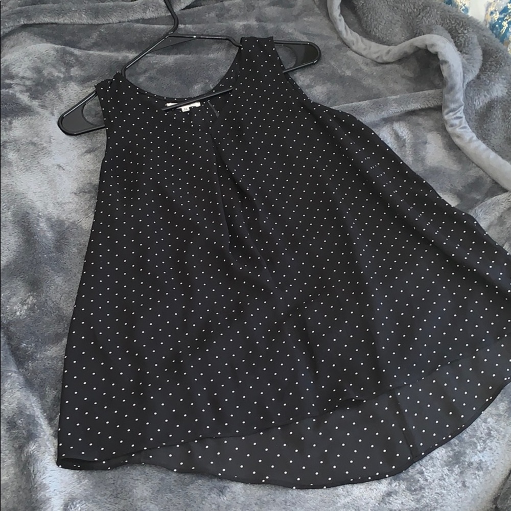 Dressy Black Polkadot Tank Top M